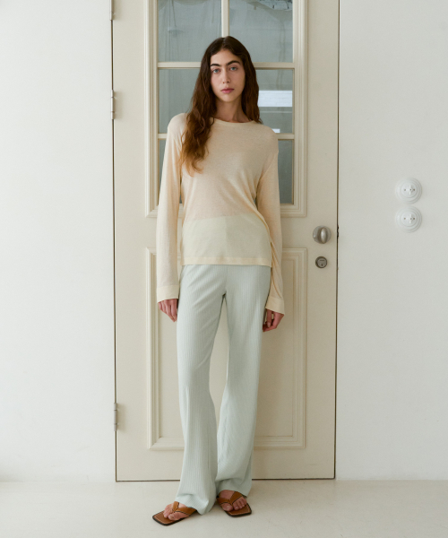 38COMEONCOMMON(38カモンコモン)の「Rib Knit Pants (Mint)(その他パンツ・レディース・その他・FREE)」の1枚目の写真