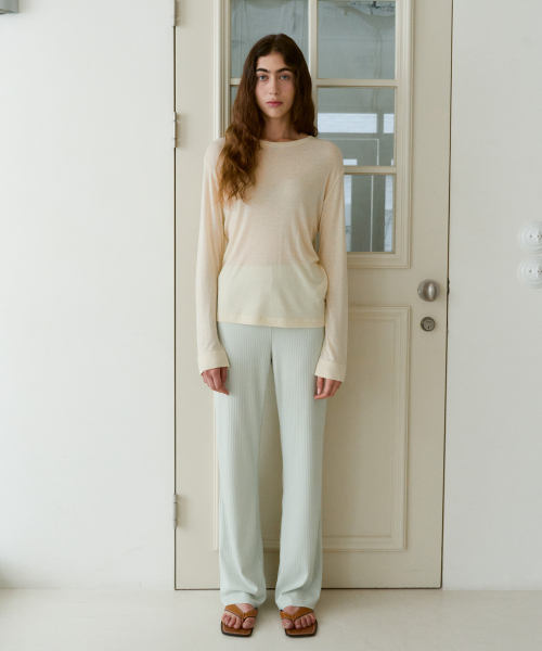 38COMEONCOMMON(38カモンコモン)の「Rib Knit Pants (Mint)(その他パンツ・レディース・その他・FREE)」の2枚目の写真