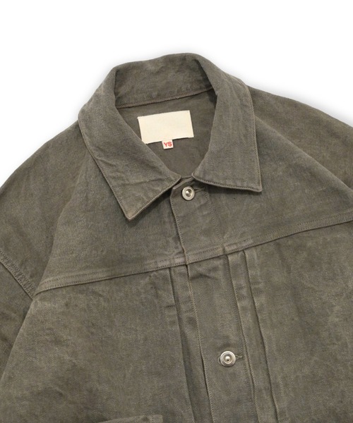 yoko sakamoto(ヨーコサカモト)の「【YOKO SAKAMOTO】 PLEATS JACKET(デニムジャケット・メンズ・グレー/ダークブラウン・MEDIUM/LARGE/SMALL)」の3枚目の写真