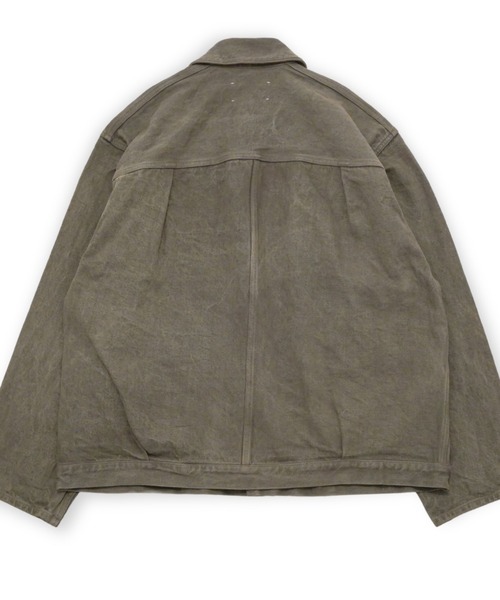 yoko sakamoto(ヨーコサカモト)の「【YOKO SAKAMOTO】 PLEATS JACKET(デニムジャケット・メンズ・グレー/ダークブラウン・MEDIUM/LARGE/SMALL)」の6枚目の写真