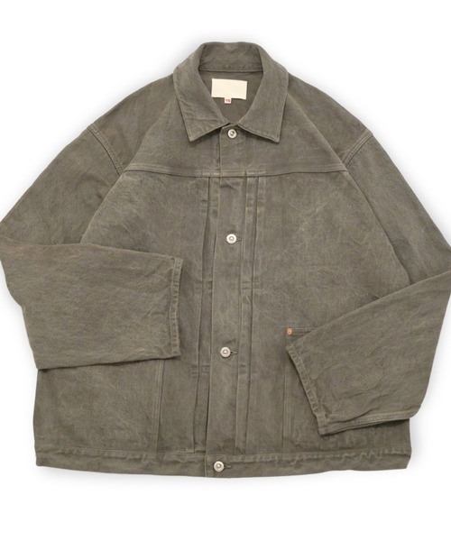 yoko sakamoto(ヨーコサカモト)の「【YOKO SAKAMOTO】 PLEATS JACKET(デニムジャケット・メンズ・グレー/ダークブラウン・MEDIUM/LARGE/SMALL)」の17枚目の写真