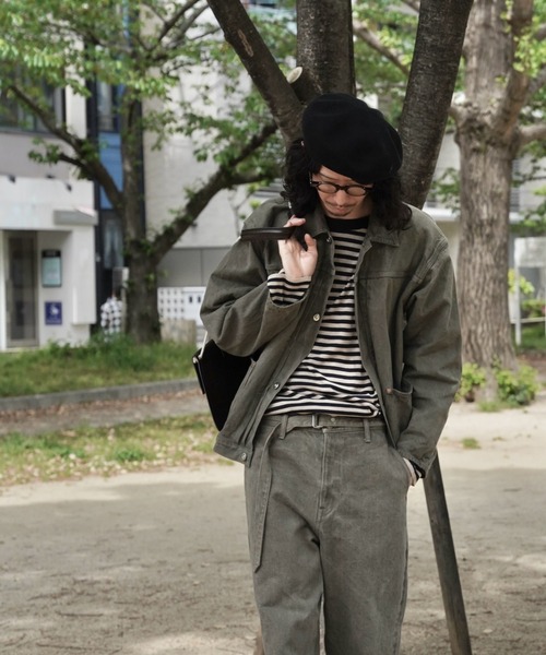 yoko sakamoto(ヨーコサカモト)の「【YOKO SAKAMOTO】 PLEATS JACKET(デニムジャケット・メンズ・グレー/ダークブラウン・MEDIUM/LARGE/SMALL)」の14枚目の写真