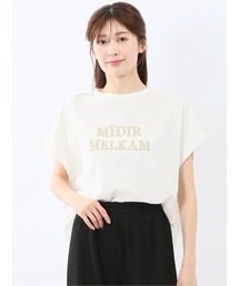 【接触冷感 UV 吸水速乾 ゆったり】m.f.エディトリアル レディース ロゴ プリント クルーネック 半袖 Tシャツ