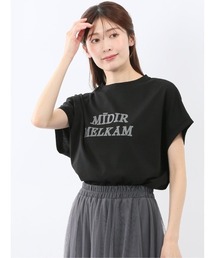 【接触冷感 UV 吸水速乾 ゆったり】m.f.エディトリアル レディース ロゴ プリント クルーネック 半袖 Tシャツ