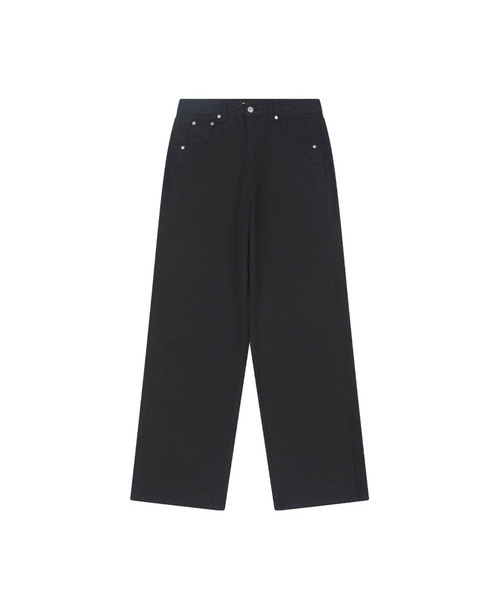 STRAIGHT COLOR COTTON PANTS, NAVY（その他パンツ）｜OHESHIO