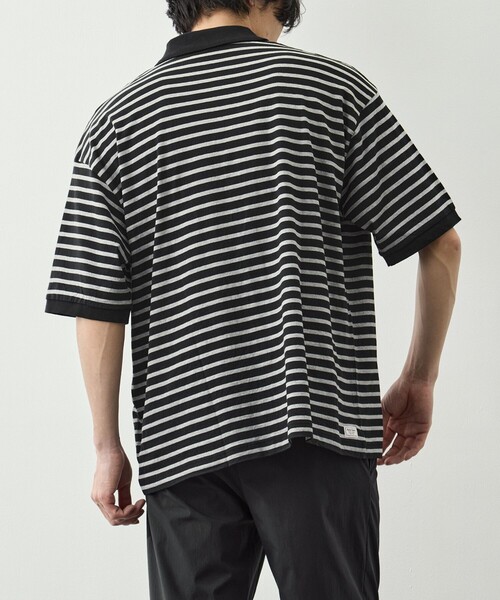 PORTER CLASSIC（ポータークラシック）の「【PORTER CLASSIC/ポータークラシック】PC-006-3998-0010/BK/H.W BTNK BRDR OPN POLO SHIRT（ポロシャツ・メンズ・ブラック・M/L）」の8枚目の写真