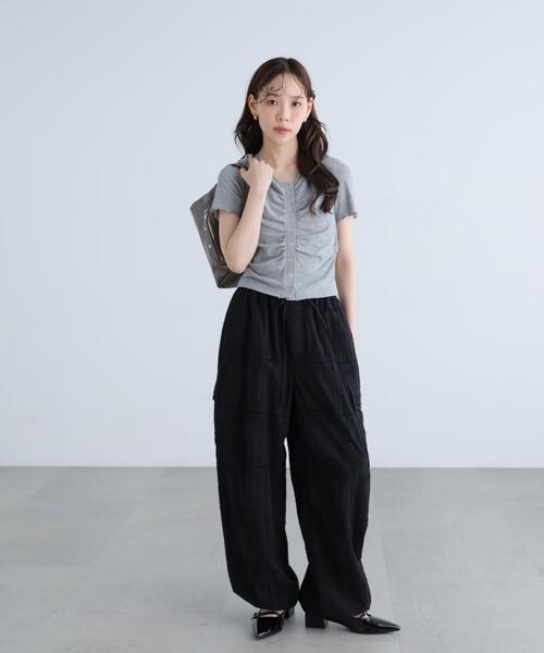 FREE'S MART（フリーズマート）の「◆フロントギャザーデコルテ半袖カットソー（Tシャツ/カットソー・レディース・ブラック/ホワイト/ブルー/グレー・FREE）」の10枚目の写真