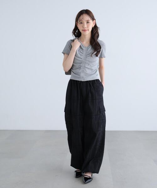 FREE'S MART（フリーズマート）の「◆フロントギャザーデコルテ半袖カットソー（Tシャツ/カットソー・レディース・ブラック/ホワイト/ブルー/グレー・FREE）」の11枚目の写真