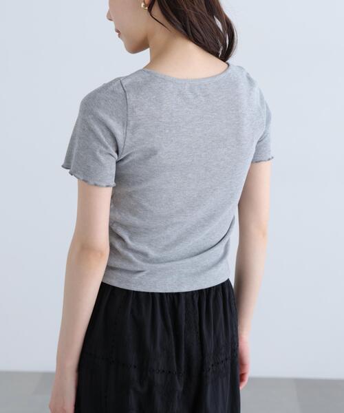 FREE'S MART（フリーズマート）の「◆フロントギャザーデコルテ半袖カットソー（Tシャツ/カットソー・レディース・ブラック/ホワイト/ブルー/グレー・FREE）」の16枚目の写真