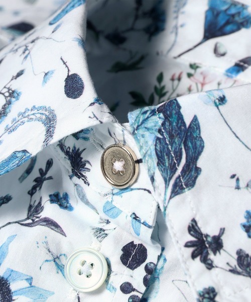 Paul Smith（ポールスミス）の「ウィメンズ リバティプリント 半袖シャツ / 165013 SH168（シャツ/ブラウス・レディース・ブルー/ピンク・40/38）」の4枚目の写真