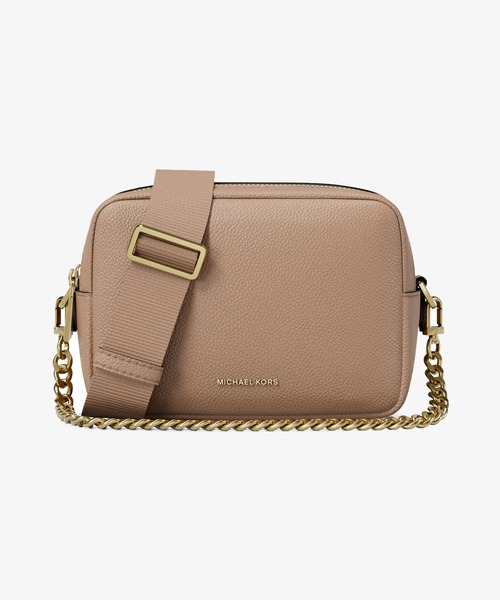 MICHAEL KORS(マイケルコース)の「BRYANT ぺブルレザー ダブルジップ チェーン カメラ クロスボディ ミディアム(ショルダーバッグ・レディース・ベージュ系・FREE)」の1枚目の写真