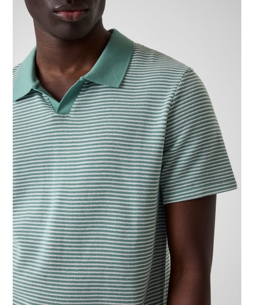 Guess(ゲス)の「HUNTER Stripe Knit Polo ポロシャツ(ポロシャツ・メンズ・ミント・LARGE/MEDIUM/X-LARGE/SMALL)」の3枚目の写真