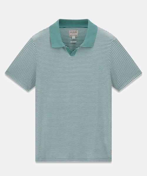 Guess(ゲス)の「HUNTER Stripe Knit Polo ポロシャツ(ポロシャツ・メンズ・ミント・LARGE/MEDIUM/X-LARGE/SMALL)」の5枚目の写真