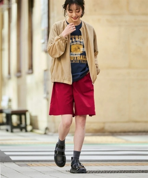 nissen（ニッセン）の「【水陸両用】うすカルストレッチAラインハーフパンツ（ゆったりヒップ）＜大きいサイズ有＞（その他パンツ・レディース・ブラック/ベージュ/グリーン/レッド・LL/3L/L/S/M）」の5枚目の写真