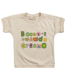 フラワーロゴ半袖Tシャツ-バターホワイト
