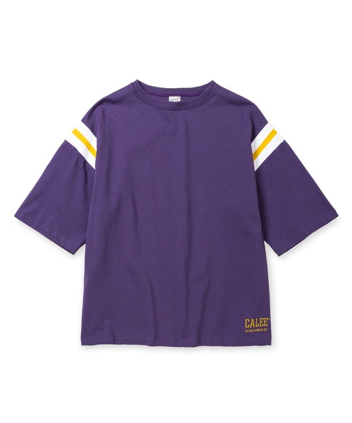 CALEE(キャリー)の「VINTAGE TYPE RIB FOOT BALL TEE(Tシャツ/カットソー・メンズ・パープル/ブラック/ホワイト・LARGE/MEDIUM)」の1枚目の写真