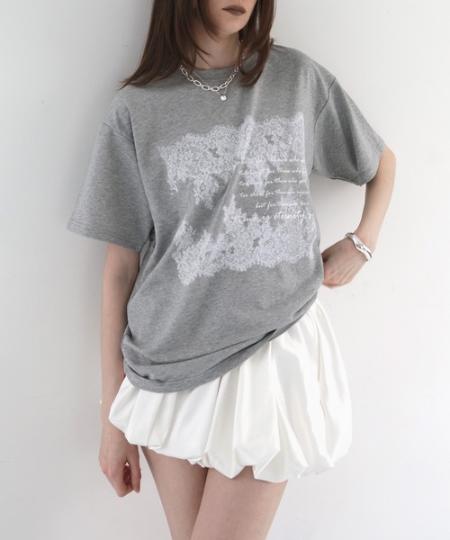 【新品】定価29,700円　レリアン　　アニマル刺繍カットソー　グレー　13＋ 新品】定価29,700円 レリアン アニマル刺繍カットソー グレー 13＋