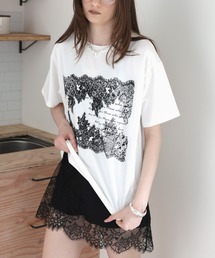 レースプリントロゴTシャツ
