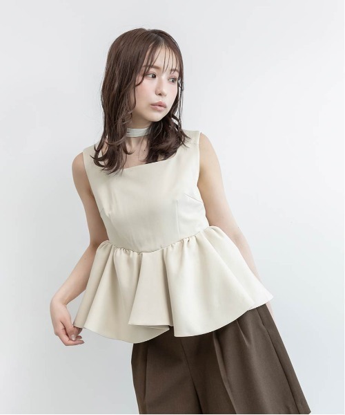 RANDA(ランダ)の「ペプラムブラウスセットアップ(パンツドレス・レディース・ピンク/アイボリー/チェック・1/0)」の16枚目の写真
