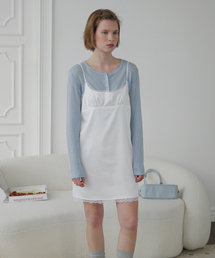 LACE SLIP MINI DRESS (WHITE)