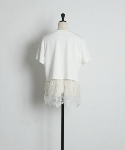 &. NOSTALGIA(アンドドットノスタルジア)の「レース付き半袖プルオーバー(Tシャツ/カットソー・レディース・ホワイト/ブラック・M)」の15枚目の写真