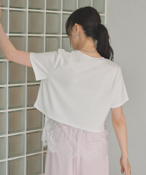 &. NOSTALGIA(アンドドットノスタルジア)の「レース付き半袖プルオーバー(Tシャツ/カットソー・レディース・ホワイト/ブラック・M)」の11枚目の写真
