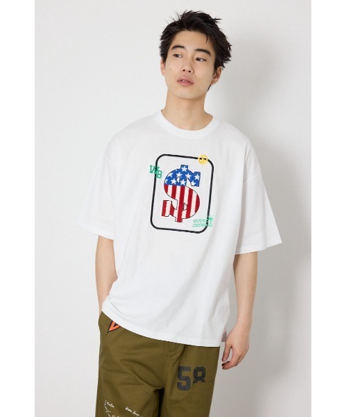 RODEO CROWNS WIDE BOWL(ロデオクラウンズワイドボウル)の「US rich Tシャツ(Tシャツ/カットソー・メンズ・オフホワイト/ブラック/マスタード・MEDIUM/LARGE)」の2枚目の写真