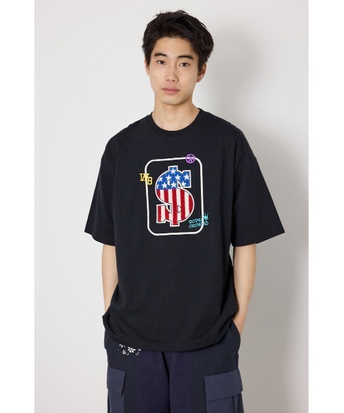 RODEO CROWNS WIDE BOWL(ロデオクラウンズワイドボウル)の「US rich Tシャツ(Tシャツ/カットソー・メンズ・オフホワイト/ブラック/マスタード・MEDIUM/LARGE)」の4枚目の写真