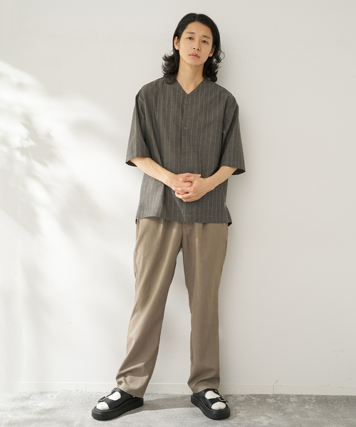 B.C STOCK(ベーセーストック)の「natural stripe シャツ(シャツ/ブラウス・メンズ・ブラウン/ブルー・FREE)」の3枚目の写真