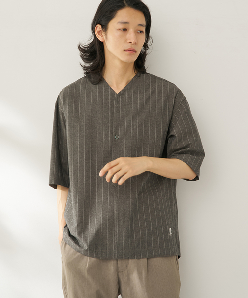 B.C STOCK(ベーセーストック)の「natural stripe シャツ(シャツ/ブラウス・メンズ・ブラウン/ブルー・FREE)」の4枚目の写真