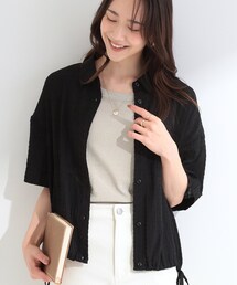 SHOO・LA・RUE | 【S-LL/洗濯機可/体型カバー】さらさら シャーリングシフォン 裾ドロストシャツ(シャツ/ブラウス)