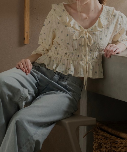 JUMELLE（ジュメロ）の「花柄ヴィンテージブラウス（シャツ/ブラウス・レディース・アイボリー・FREE）」の5枚目の写真