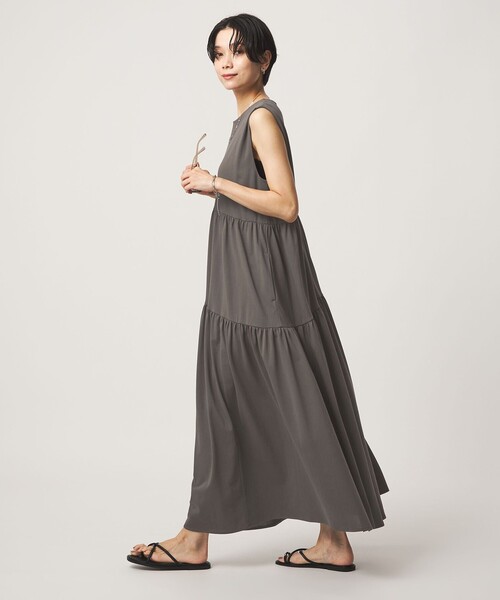 green label relaxing（グリーンレーベルリラクシング）の「［size SHORTあり］カット ティアード ワンピース（ワンピース・レディース・モカ/ライトブルー/ブラック・FREE/SHORT）」の7枚目の写真