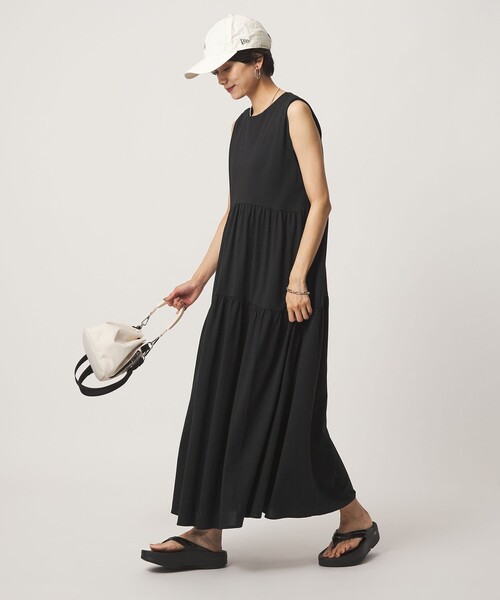 green label relaxing（グリーンレーベルリラクシング）の「［size SHORTあり］カット ティアード ワンピース（ワンピース・レディース・モカ/ライトブルー/ブラック・FREE/SHORT）」の11枚目の写真