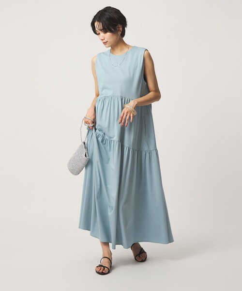 green label relaxing（グリーンレーベルリラクシング）の「［size SHORTあり］カット ティアード ワンピース（ワンピース・レディース・モカ/ライトブルー/ブラック・FREE/SHORT）」の15枚目の写真