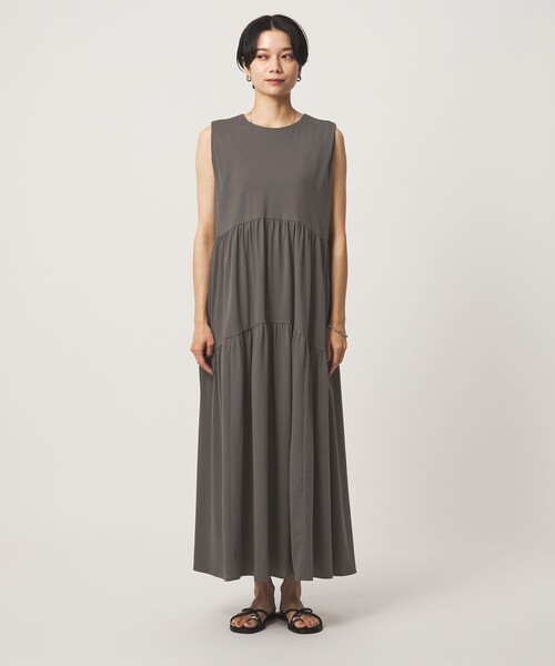 green label relaxing（グリーンレーベルリラクシング）の「［size SHORTあり］カット ティアード ワンピース（ワンピース・レディース・モカ/ライトブルー/ブラック・FREE/SHORT）」の18枚目の写真