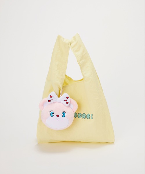 EFOLE(エフォル)の「【MOMOREI×EFOLE】ぬいぐるみポーチ付きエコバッグ(トートバッグ・レディース・ベビーピンク/ホワイト・FREE)」の2枚目の写真