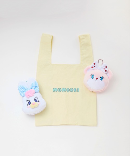 EFOLE(エフォル)の「【MOMOREI×EFOLE】ぬいぐるみポーチ付きエコバッグ(トートバッグ・レディース・ベビーピンク/ホワイト・FREE)」の9枚目の写真