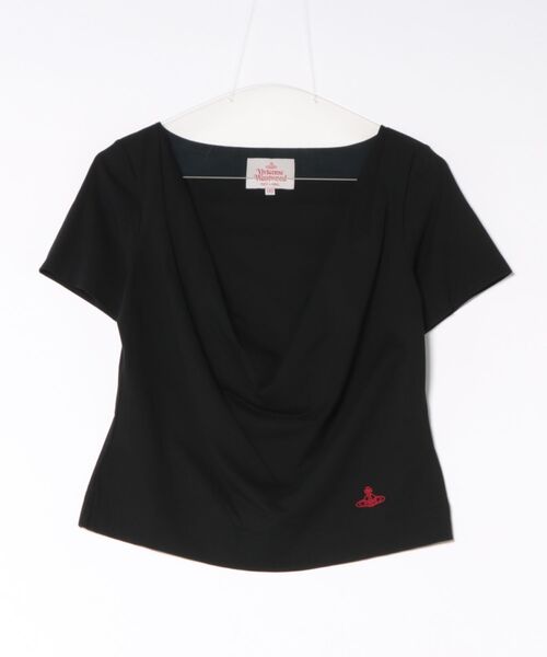 Vivienne Westwood(ヴィヴィアンウエストウッド)の「オーガニックコットンドライジャージードレープトップ(Tシャツ/カットソー・レディース・ホワイト/ブラック・FREE)」の2枚目の写真