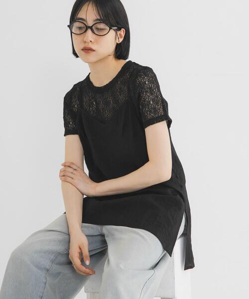 KBF(ケイビーエフ)の「キャミビスチェSETトップス(Tシャツ/カットソー・レディース・アイボリー/ブルー系その他/ブラック・ONE)」の3枚目の写真