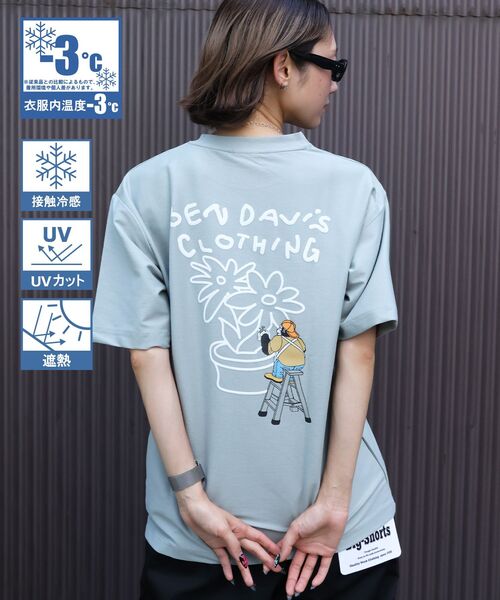 BEN DAVIS(ベンデイビス)の「【BEN DAVIS(ベンデイビス)】 COOLER FLOWER TEE /半袖 接触冷感 オーバーサイズ クルーネック プリント ユニセックス Tシャツ(Tシャツ/カットソー・メンズ・ブラック/グリーン系その他3/ホワイト・X-LARGE/LARGE/MEDIUM)」の3枚目の写真