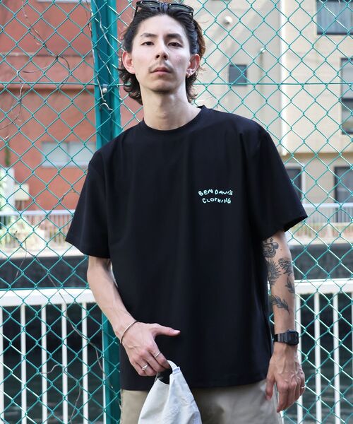 BEN DAVIS(ベンデイビス)の「【BEN DAVIS(ベンデイビス)】 COOLER FLOWER TEE /半袖 接触冷感 オーバーサイズ クルーネック プリント ユニセックス Tシャツ(Tシャツ/カットソー・メンズ・ブラック/グリーン系その他3/ホワイト・X-LARGE/LARGE/MEDIUM)」の4枚目の写真