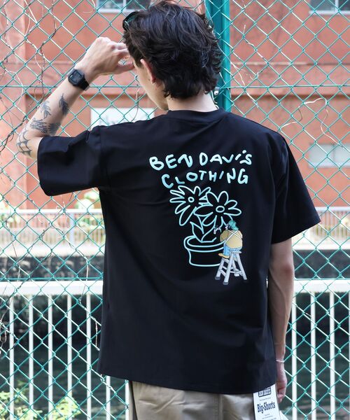 BEN DAVIS(ベンデイビス)の「【BEN DAVIS(ベンデイビス)】 COOLER FLOWER TEE /半袖 接触冷感 オーバーサイズ クルーネック プリント ユニセックス Tシャツ(Tシャツ/カットソー・メンズ・ブラック/グリーン系その他3/ホワイト・X-LARGE/LARGE/MEDIUM)」の5枚目の写真