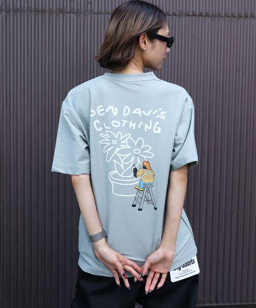BEN DAVIS(ベンデイビス)の「【BEN DAVIS(ベンデイビス)】 COOLER FLOWER TEE /半袖 接触冷感 オーバーサイズ クルーネック プリント ユニセックス Tシャツ(Tシャツ/カットソー・メンズ・ブラック/グリーン系その他3/ホワイト・X-LARGE/LARGE/MEDIUM)」の9枚目の写真