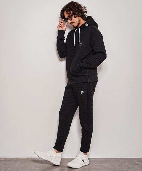 1minute 1second(ワンミニットワンセカンド)の「mpa4157-onion quilted pullover hoodie キルティングパーカー(1M26A010)(パーカー・メンズ・ネイビー/ブラック/ホワイト・XL/S/M/L)」の21枚目の写真