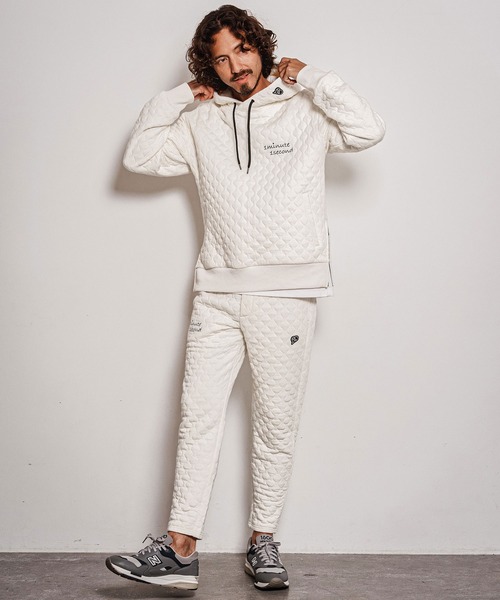 1minute 1second(ワンミニットワンセカンド)の「mpa4157-onion quilted pullover hoodie キルティングパーカー(1M26A010)(パーカー・メンズ・ネイビー/ブラック/ホワイト・XL/S/M/L)」の16枚目の写真
