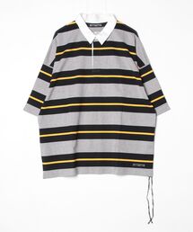 BOXY 3 COLOR STRIPED RUGGER SS SHIRT