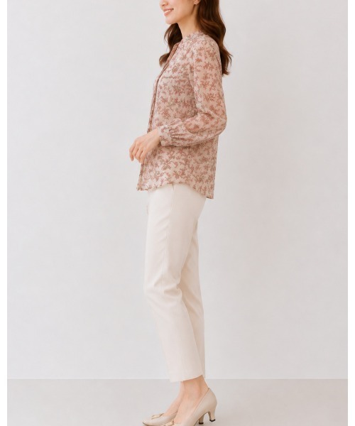 FAZVY(ファズビー)の「フリルネックシフォンブラウス(シャツ/ブラウス・レディース・ブルー/ベージュ/イエロー・M)」の19枚目の写真