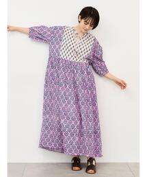 LIBERTY FABRICS】Botanical Language柄ワンピース（ワンピース