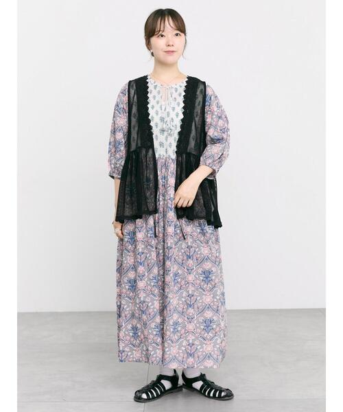 Samansa Mos2（サマンサ モスモス）の「インド総柄アソートワンピース（ワンピース・レディース・ピンク/パープル/オレンジ・S/M）」の8枚目の写真